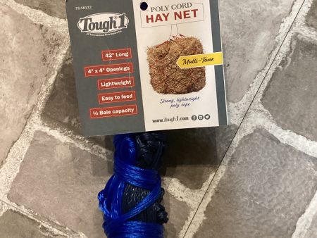 LARGE POLY HAY NET BLUE BLK For Cheap