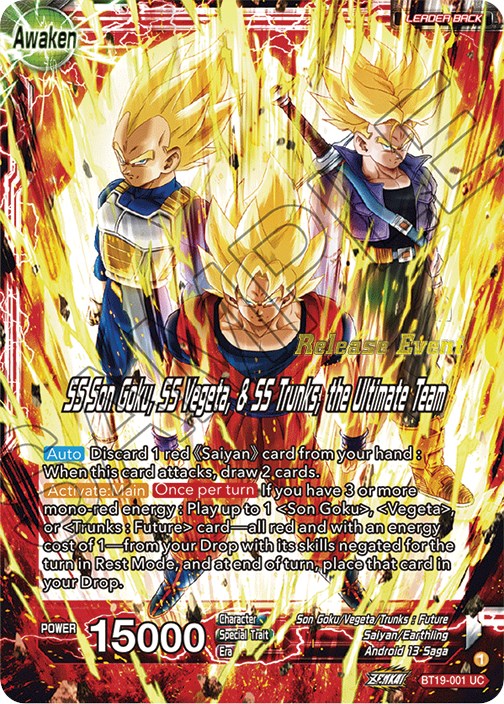 Son Goku & Vegeta & Trunks    SS Son Goku, SS Vegeta, & SS Trunks, the Ultimate Team (Fighter s Ambition Holiday Pack) (BT19-001) [Tournament Promotion Cards] For Cheap