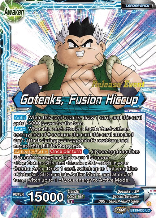 Son Goten & Trunks    Gotenks, Fusion Hiccup (Fighter s Ambition Holiday Pack) (BT19-035) [Tournament Promotion Cards] For Discount