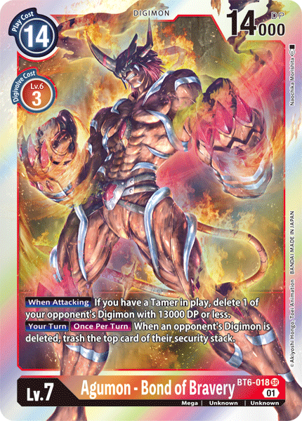 Agumon - Bond of Bravery [BT6-018] [Double Diamond] For Discount