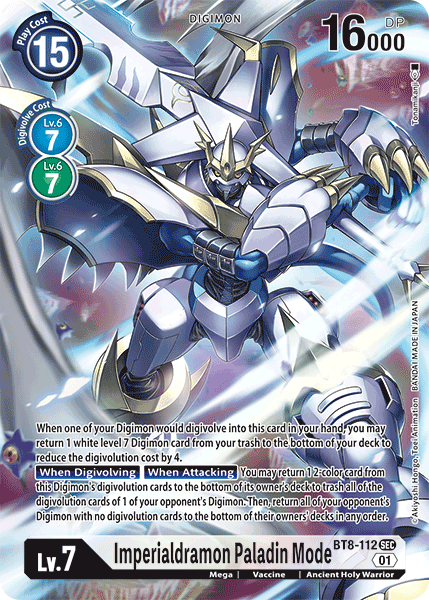 Imperialdramon: Paladin Mode [BT8-112] (Alternate Art) [New Awakening] For Sale