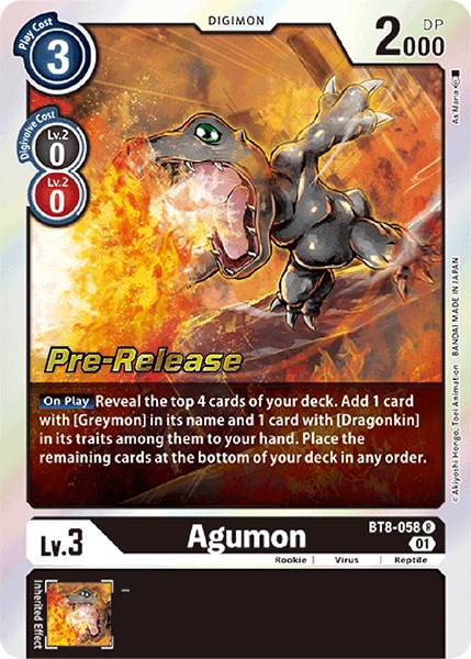 Agumon [BT8-058] [New Awakening Pre-Release Cards] For Cheap