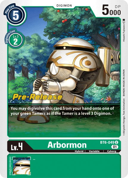 Arbormon [BT6-049] [Double Diamond Pre-Release Cards] For Discount