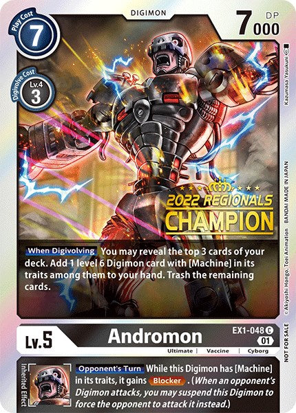 Andromon [EX1-048] (2022 Championship Online Regional) (Online Champion) [Classic Collection Promos] Supply