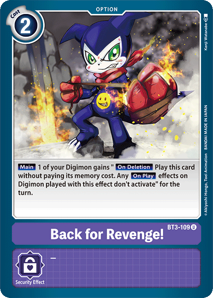 Back for Revenge! [BT3-109] [Release Special Booster Ver.1.0] For Sale