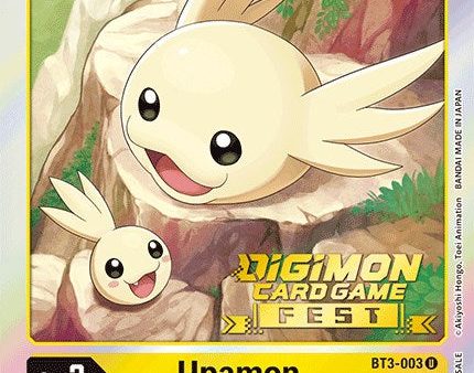 Upamon [BT3-003] (Digimon Card Game Fest 2022) [Release Special Booster Promos] on Sale