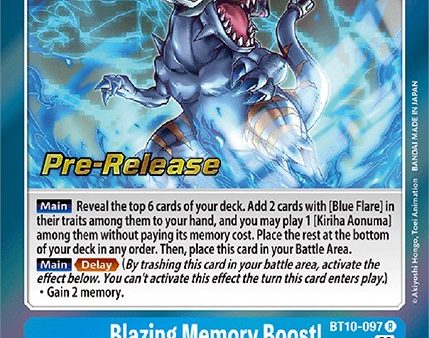 Blazing Memory Boost! [BT10-097] [Xros Encounter Pre-Release Cards] Hot on Sale