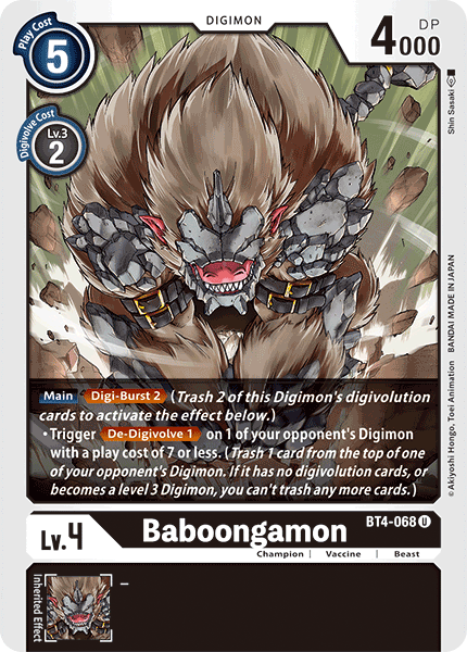 Baboongamon [BT4-068] [Great Legend] Fashion