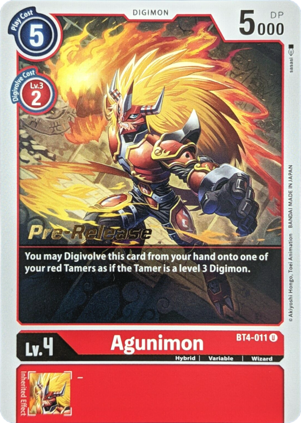 Agunimon [BT4-011] [Great Legend Pre-Release Promos] Supply